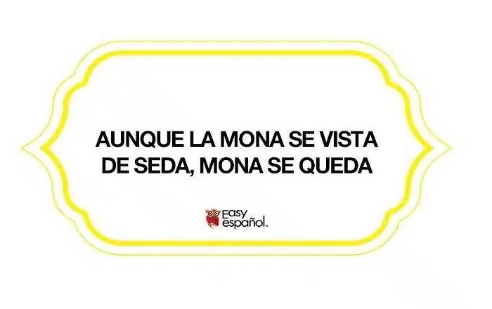 Saying of the day: Aunque la mona se vista de seda, mona se queda - Easy Español