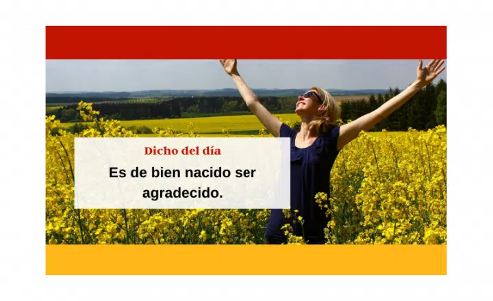 Saying of the day: Es de bien nacido ser agradecido - Easy Español