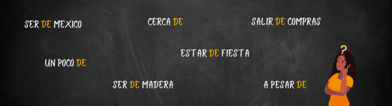 Review the uses of the PREPOSICIÓN DE with this practical Spanish Grammar guide - Learn Spanish - Spanish prepositions - Practice Spanish - Speak Spanish - Easy Español
