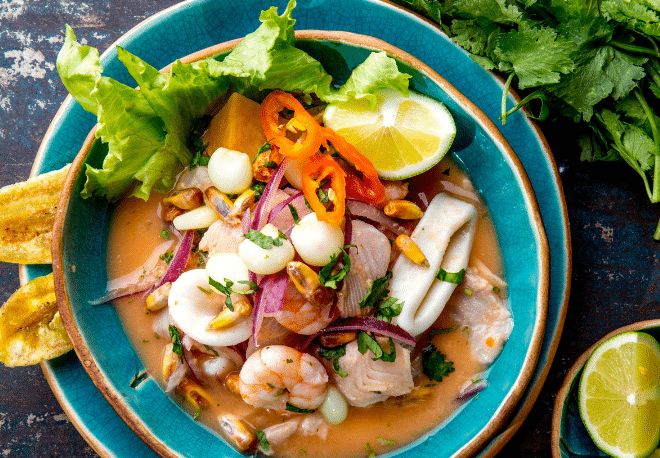 Listen to our Spanish Podcast to learn about the ancestral origins of EL CEVICHE - Spanish on the Go - Speak Spanish - Learn Spanish - Practice Spanish - Study Spanish - Easy Español